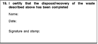 EWSR Block 19 Declaration of disposal-recovery